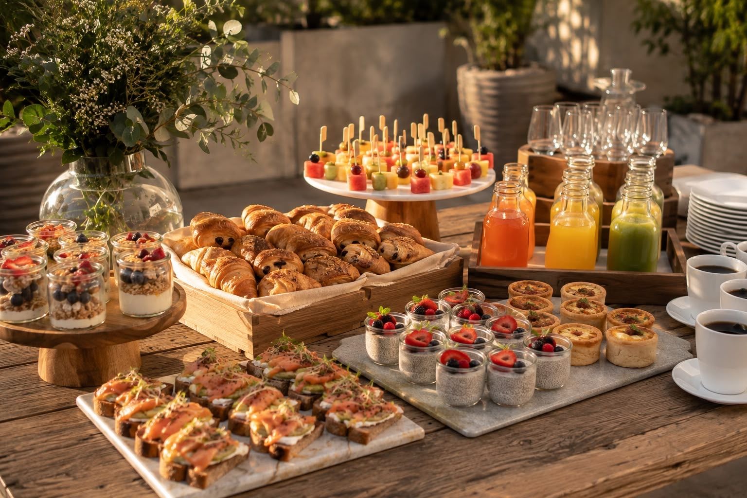 Detalle de canapés en bandeja
